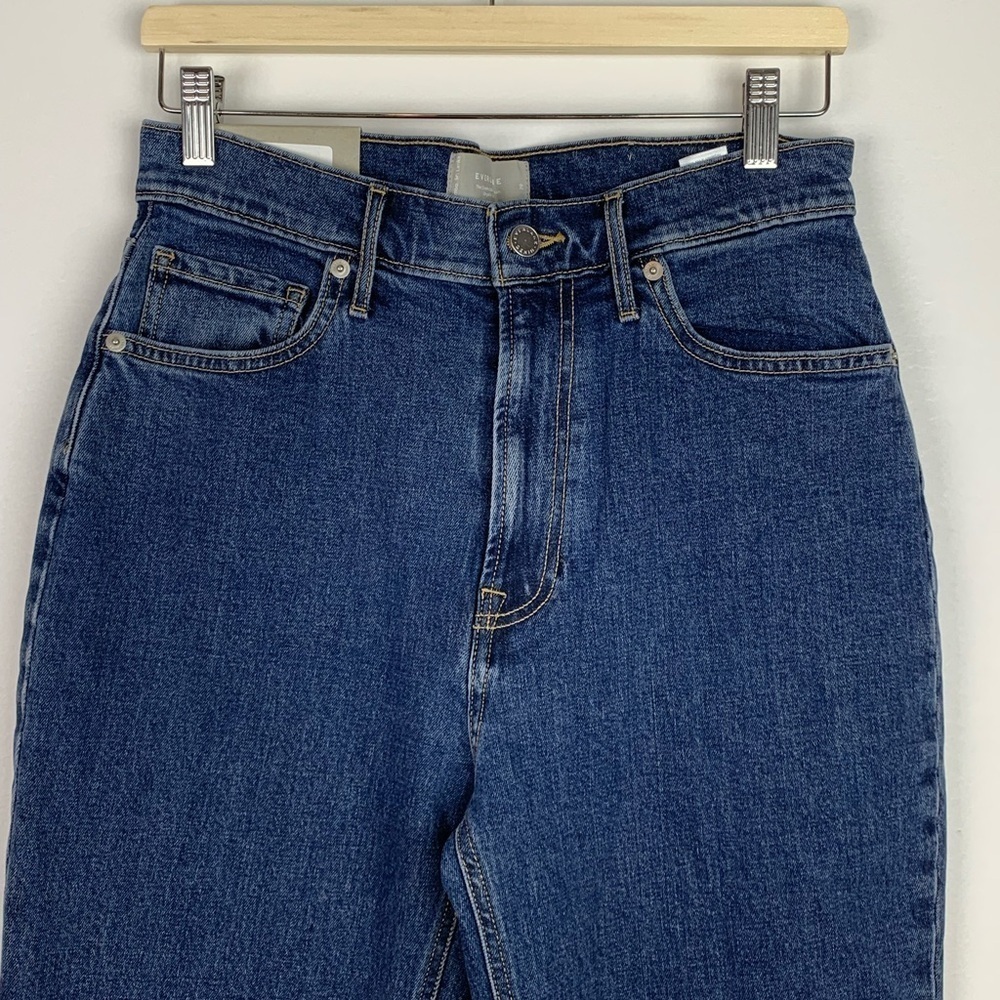 NWT Everlane Jeans Cheeky Split Hem High Rise Size 29 Regular 32” Length Blue - Picture 4 of 14